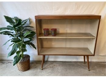 Mid-Century Wooden Glass Front Bookcase