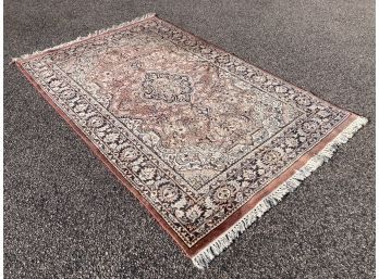 Jaipur Wool Indian Rug 4' X 6' Persian Design Hand Knotted