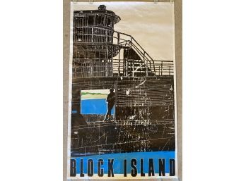Vintage Sandra Swan Block Island Poster Ferry