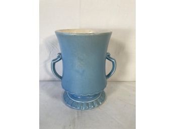 Vintage Redwing Pottery Blue Double Handled Urn Vase