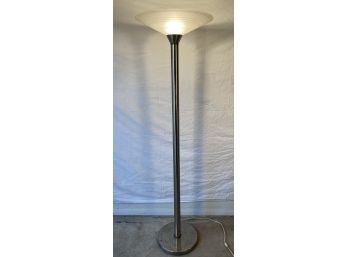 Mid-Century Modern Chrome And Glass Torchiere Lamp