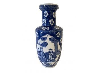 19th Century Antique Chinese Blue And White Porcelain Vase