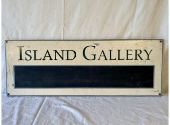 Vintage Wood Painted Sign 'Island Gallery'