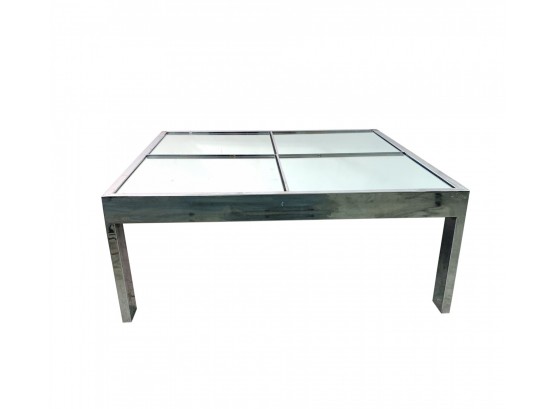 Leon Rosen For Pace Mid Century  Designed  Mirror & Chrome Coffee Table