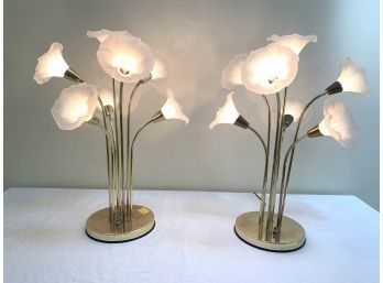 Pair Modernist Lilly Lamps