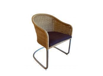 Harvey Probber Style Woven Basket Cantilever Chair