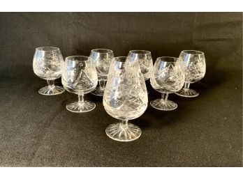 Set Of 8 Rogaska Elegant, Heavy Brilliant Cut Glass Large Brandy Glasses