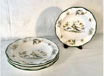 4 Vieux Provence Bird & Insect Soup Bowls From France