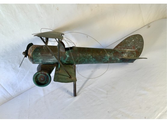 Vintage Copper Airplane Weathervane