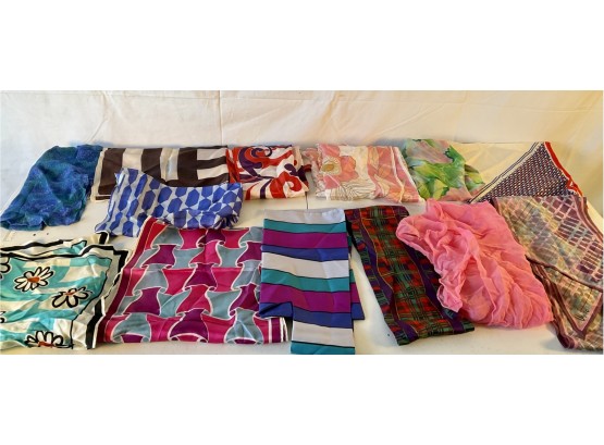 Attractive Assortment Of Womans MOD Scarves - Acetate, Cotton, Vera Wang-Japan, Others