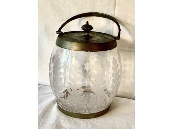 Antique Cut Glass Cookie/ Cracker Jar