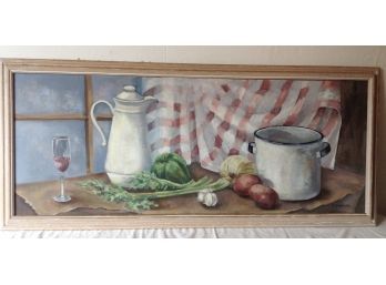 Original Still Life Oil Painting  'Cooking With Wine In The Kitchen'