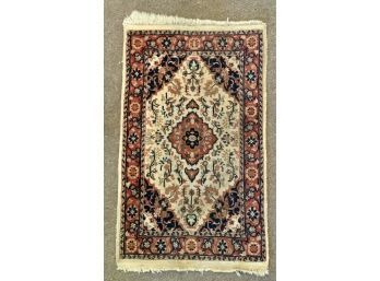 41 X 25 Vintage Oriental Wool Carpet Hand Made Iran 1930s