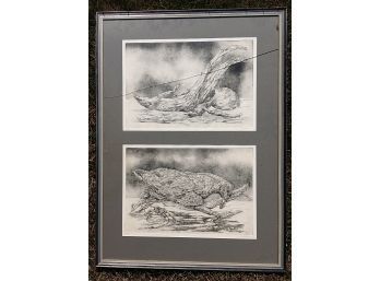 Beautiful Artist Proof Double Etchings By The Late Artist Barbara Dahlin 1