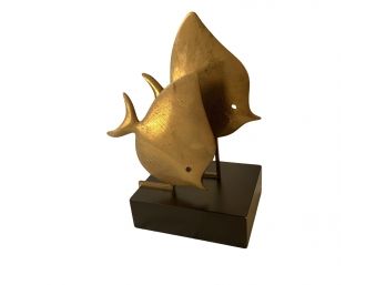 Emilio Lancia Mid Century Table Bronze Of 2  Angel Fish