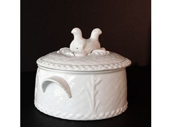 Royal Worcester Porcelain Covered Baking Dish With Birds