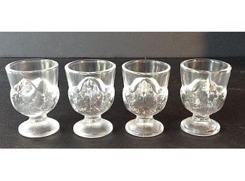 4 Vintage Figural Egg Cups With Chicken Motif