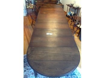 Massive Antique  Black Walnut Dining Table With Seven Leaves