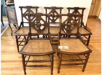 5 Solid Walnut American Eastlake Side Chairs