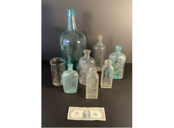 Barn Find, 8 Vintage/ Antique Glass Bottles