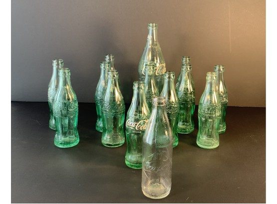 Barn Find!  Drink Up!  14 Vintage Glass Coca-Cola Bottles