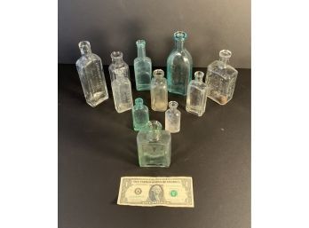 Barn Find, 11 Vintage/antique Glass Bottles In Very Nice Condition