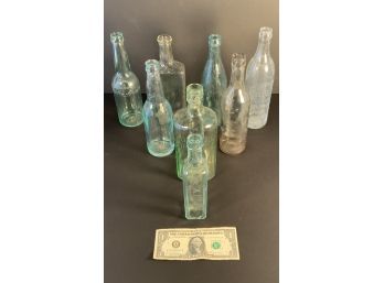 Barn Find! Lot  Of 8 Vintage/antique Glass Bottles