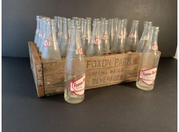 Vintage Foxon Park Soda Bottles In Original Wood Case