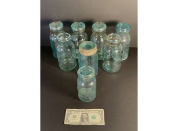Barn Find: 8 Vintage/antique Glass Canning Jars.