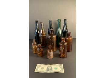 Barn Find! 12 Vintage/antique Glass Bottles
