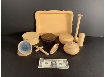 10 Pieces Of Vintage Celluloid Vanity Items Very Clean