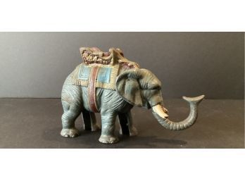 Antique Cast Iron Circus Elephant Mechanical Coin Bank