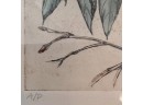 'Birds On A Branch' Artist Proof Etching With Hand Tinting, By The Late Artist, Barbara Dahlin