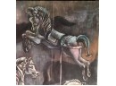 A Carousel Horse Study/original Oil Painting  Not Signed -Attributed To  Late Artist B.  Dahlin