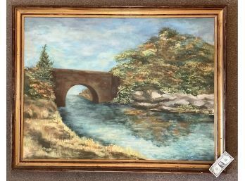 Large Original Barbara Dahlin Oil Painting On Canvas Indian River Clinton In Autumn