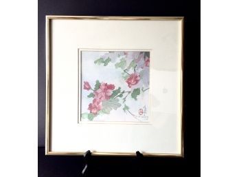 Lovely  Asian Watercolor Signed By Chienfei  Chiang Listed Old Saybrook Connecticut Artist