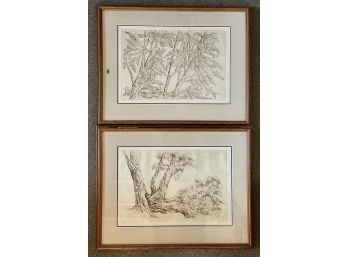 2 Original Artist Proof Etching By The Late Connecticut Artist  Barbara Dahlin