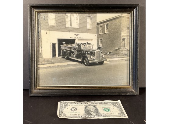 Original  1977 Black & White Photograph Eagle Hose Co. Fire Engine Guilford CT.