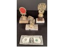 3 Vintage Fireman Trophies, 2 With Marble Bases And 1 With A Wood Base.
