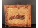 Vintage Decoupage Plaques Of Old Time Fire Engines