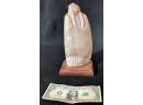 Serene Native American Marble Sculpture Of Woman Signed BRNY