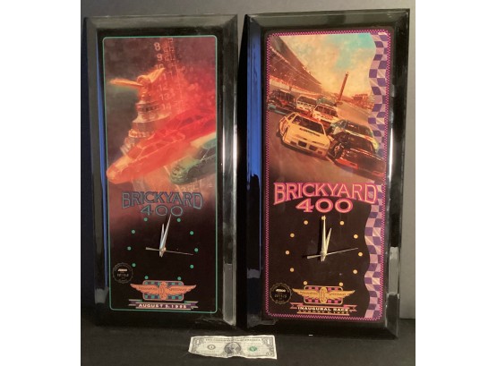2 NASCAR Brickyard 400 Wall Clocks!1994 & 1995