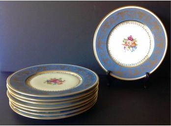 8 Ovingtons New York Gold Embossed Dinner Plates