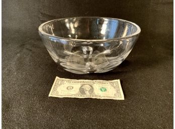 Lars Hellsten For  Orrefors  Heavy Crystal Center / Large Salad  Bowl