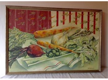 'Eat Your Veggies!   Original Oil Painting On Canvas Signed By Artist B. Dahlin