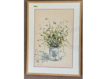 Original Elwood George Bengert  Watercolor Of Wildflowers In A  Vase