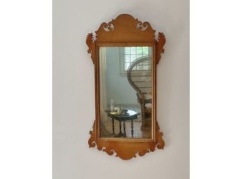 Vintage Maple Wood Chippendale Style Mirror