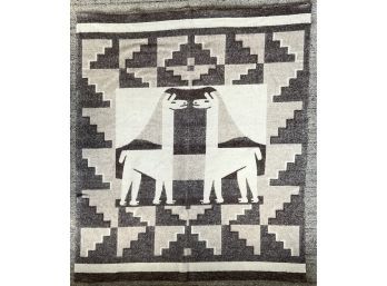 68 X 90 Vintage, Alpaca, Wool Blanket From Peru Extremely Warm