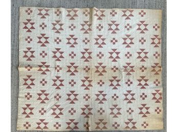 83 X 97 Antique New England Applica Quilt Aztec Pattern