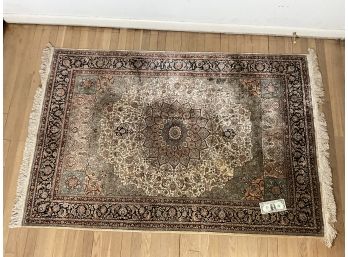 78 X 48 Handmade Semi Antique Kashmir Silk Carpet